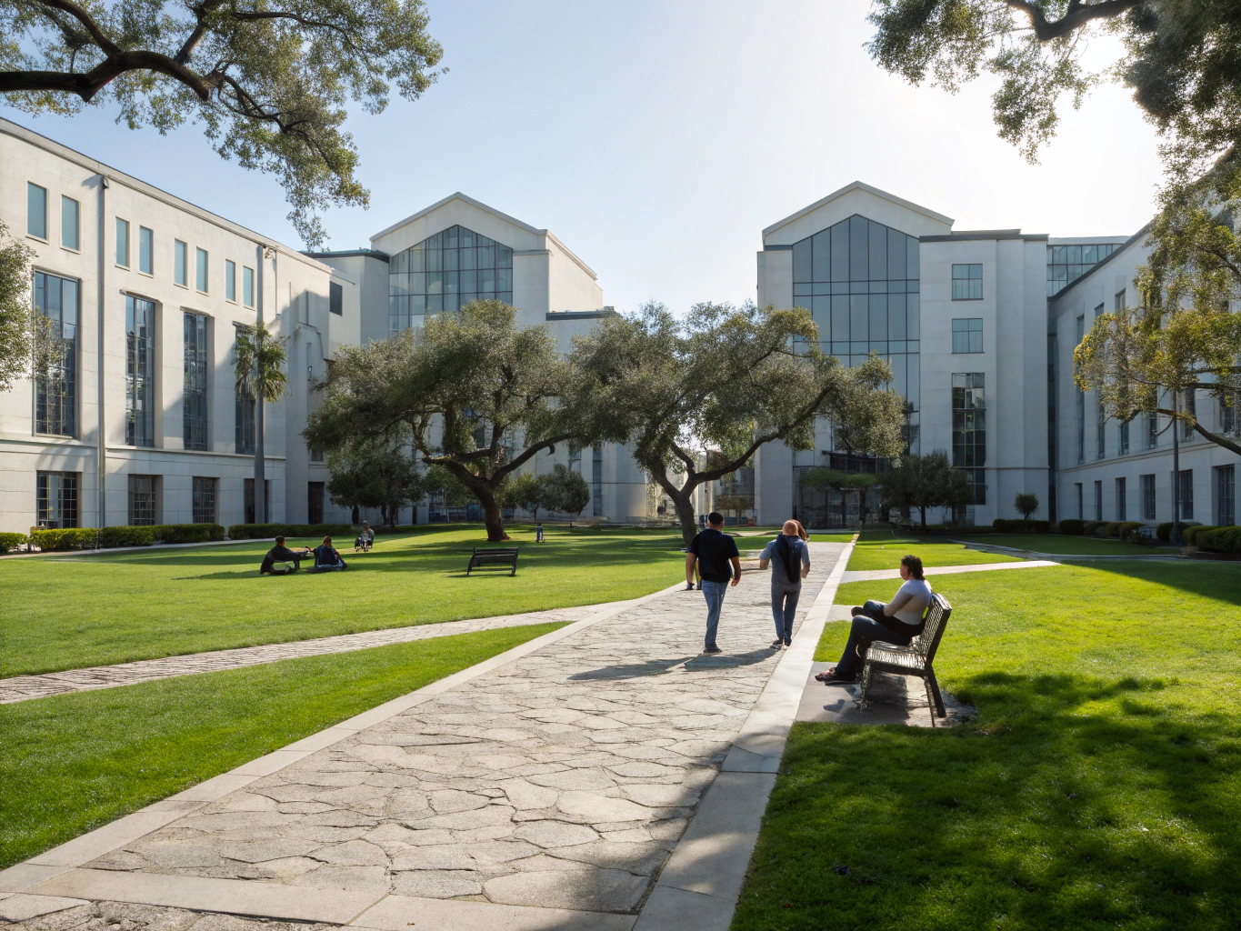 Modern architectural view of a global university campus